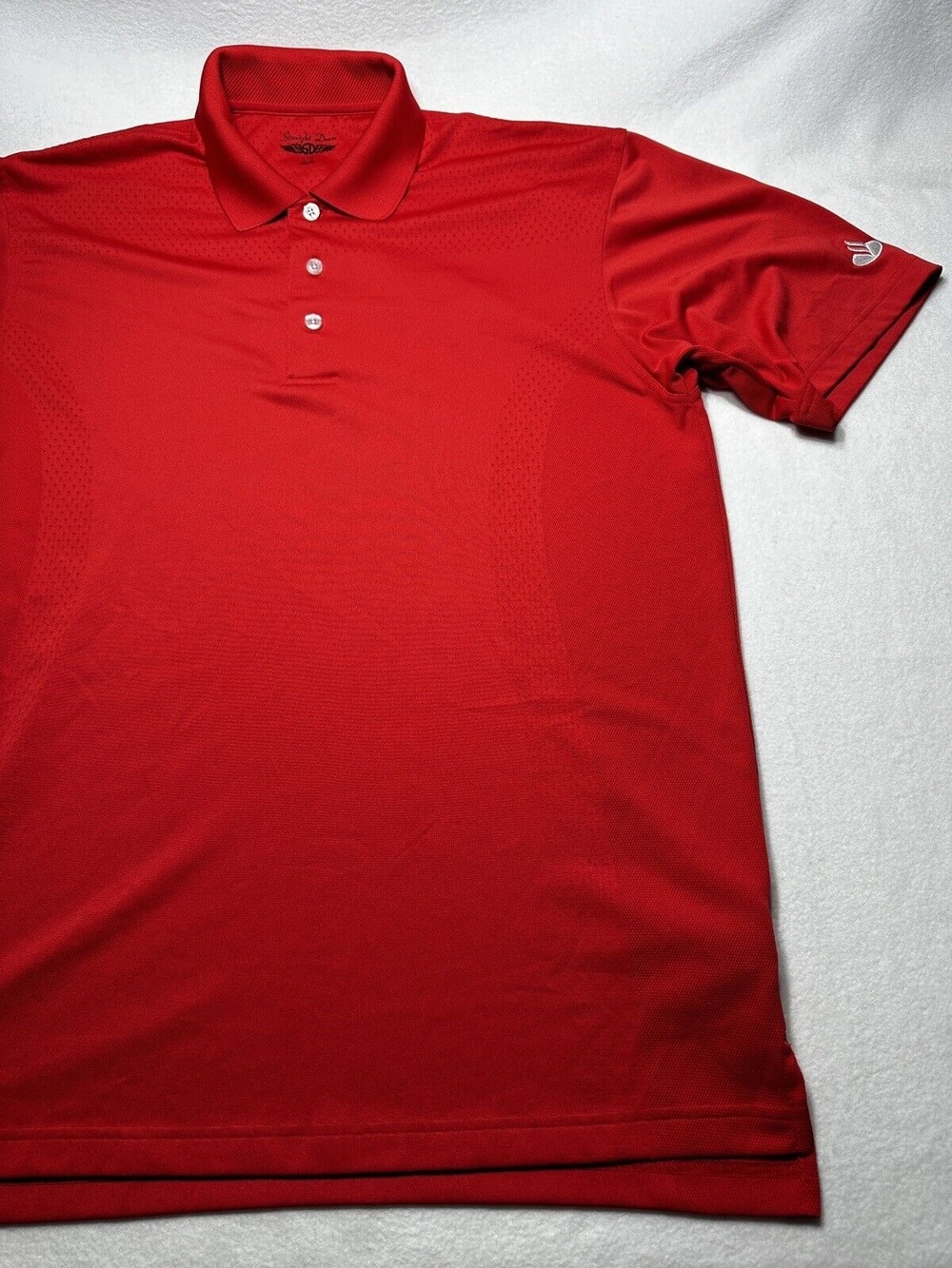 Straight Down Men's Large Golf Polo Shirt Red Mesh Stretch Wicking SD